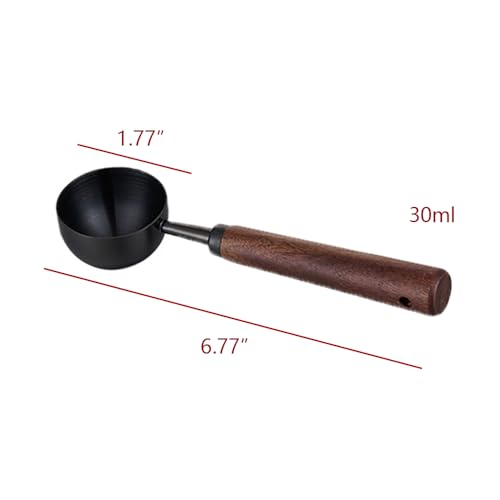 304 Stainless Steel Coffee Measuring Spoon Wooden Handle Coffee Scoop for Coffee