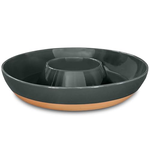 Ceramic Chips and Dip Serving Tray