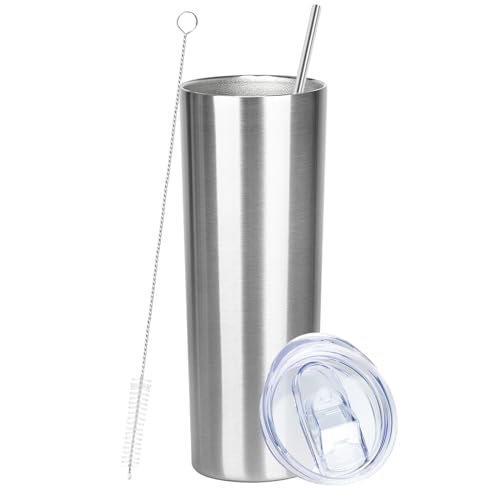 20 oz Skinny Tumbler with Lid and Straw