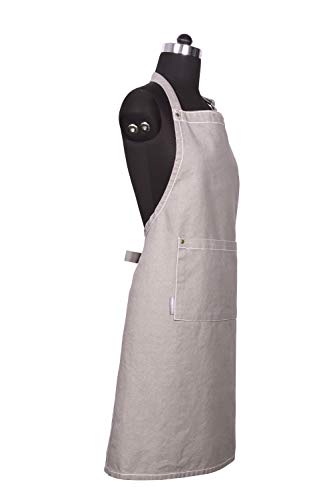 Cotton Solid Aprons for Women with Pocket