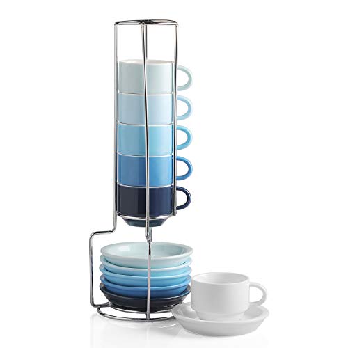 Sweejar Porcelain Espresso Cup & Saucer Set (6 Count)