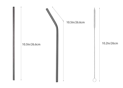 10 Pcs Stainless Steel Straws