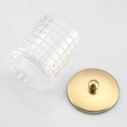 Clear Tranparent Apothecary Etched Geometric Grid Glass Jar W