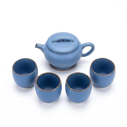 Brand Handcrafted Blue Ceramic Tea Set