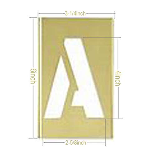 4 Inch Brass Interlocking Stencil Set of Numbers and Letters Kit