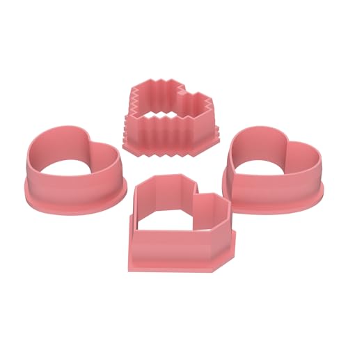 Mini Heart Cookie Cutter with Text Stencils Bundle (9 Count)