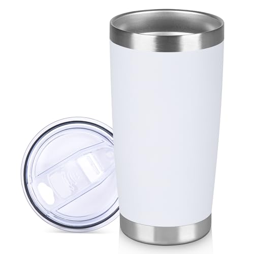 20 oz Tumbler Stainless Steel Tumblers Bulk with Lid Double Wall Insulated Coffee Tumbler Cups for Hot & Cold Drinks Powder Coated Travel Coffee Tumbler Mug Metal