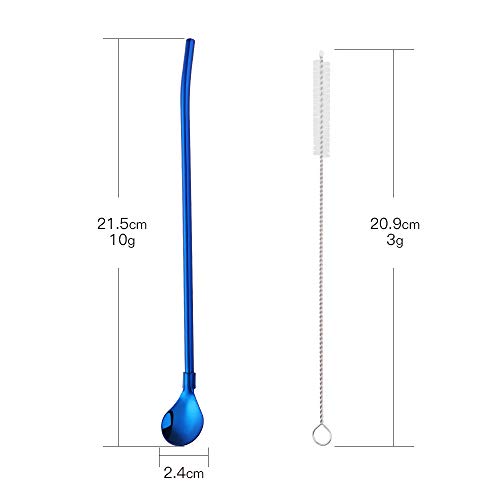Straw Spoon 8PCS 8.5inch 18 (8 Count)