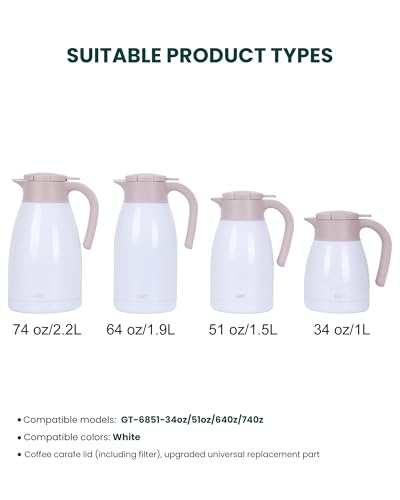 Stainless Steel Thermal Coffee Carafe Lid With Tea Infuser