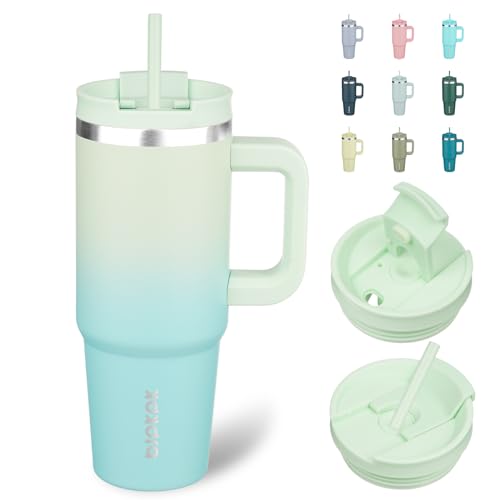 30 oz Insulated Tumbler with Handle & Straw