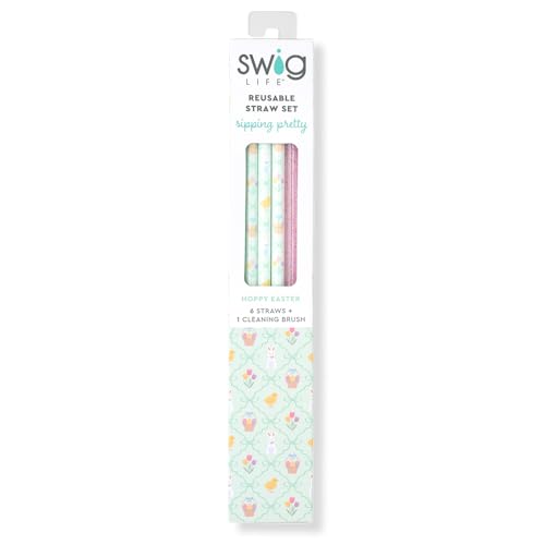Reusable Straw Set with Cleaning Brush (6 Count)