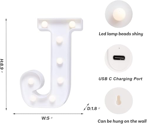 Rechargeable LED Letter Lights Sign Marquee Light Up Letters Sign for Night Light Wedding