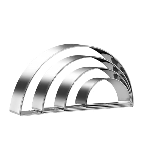 Half Circle Semicircle Cookie Cutter Set 4 Sizes 5 Inch (4 Count)