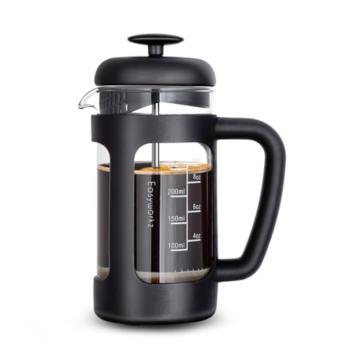 French Press 12 oz Coffee Tea Maker with Borosilicate Glass