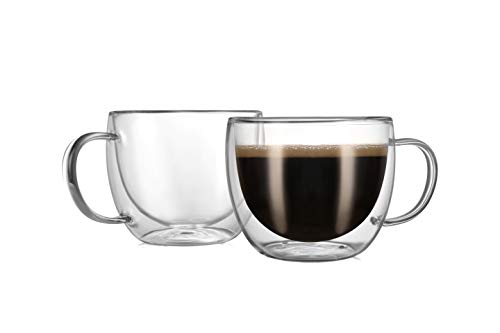 Double Wall Glass Cappuccino Mugs 8.1oz (2 Count)