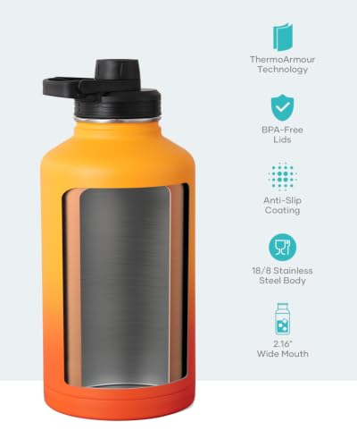Half Gallon Water Jug Insulated Stainless Steel
