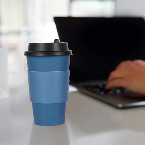 100 Pack 16 oz Disposable Coffee Cups with Lid (100 Count)