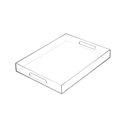 Clear Sturdy Acrylic Serving Tray with Handles