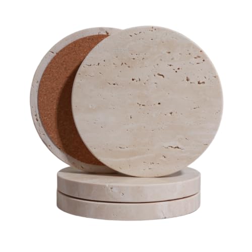 Travertine Stone Coasters Set of 4 (4 Count)