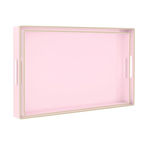 Pink Serving Tray with Handles