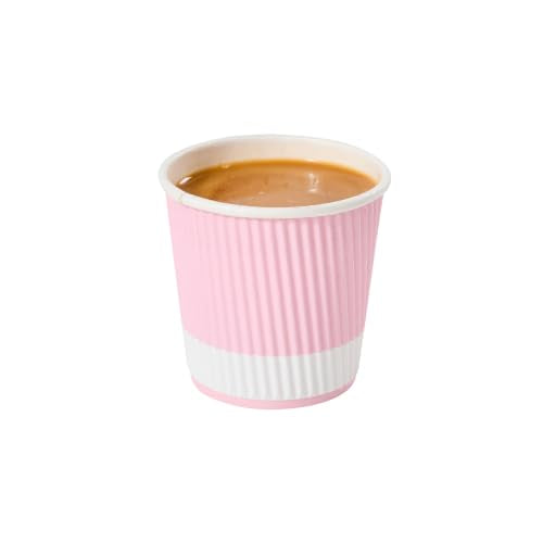 Ripple Wall Coffee Cups 25 Count 4 Ounce Insulated Light Pink Paper Cups