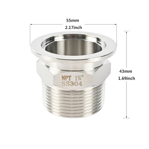 SS304 KF40 NPT Male Adaptor thread 1
