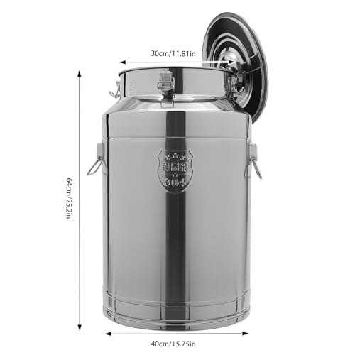 11.81in Thickened Stainless Steel Milk Can Large Liquid Container Storage