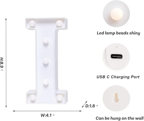 Rechargeable LED Letter Lights Sign Marquee Light Up Letters Sign for Night Light Wedding