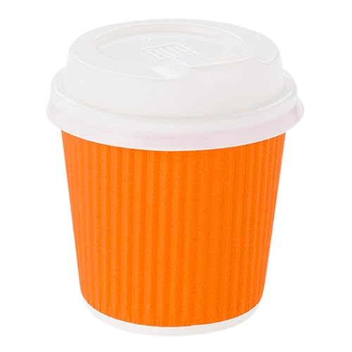 Ripple Wall Coffee Cups 500 Count 4 Ounce Insulated Tangerine Orange Paper Cups