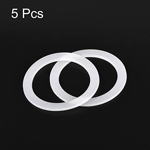 Gasket Seal Coffee Maker White Silicone Ring Replacement 55x72x2.5mm for 6 (5 Count)