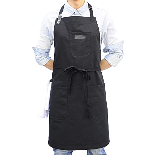 Black Kitchen Apron for Cooking