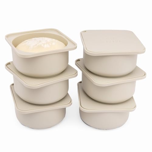 Pizza Dough Proofing Silicone Containers with Lids (6 Count)