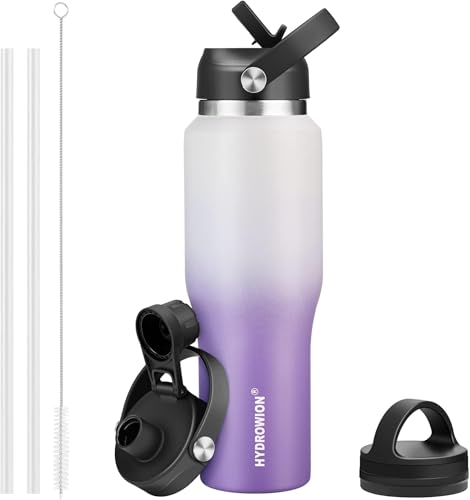 40 oz Insulated Water Bottle with Straw fit in Car Cup Holder