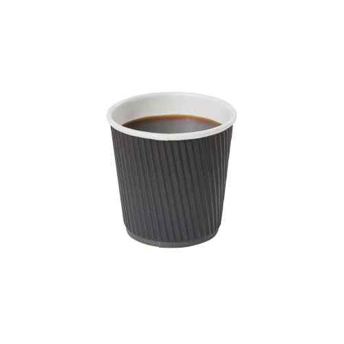 Coffee Cups 500 Pack of 4 oz Paper Ripple Wall Espresso Cups Insulated Leakproof Disposable (500 Count)