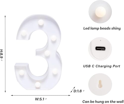 Rechargeable LED Letter Lights Sign Marquee Light Up Letters Sign for Night Light Wedding