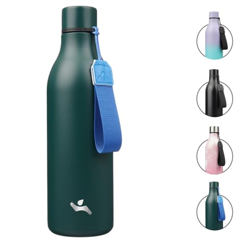 25 oz Insulated Stainless Steel Metal Water Bottle with Strap