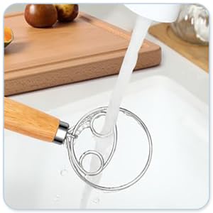 Versatile 13 Inch Danish Dough Whisk for Sourdough