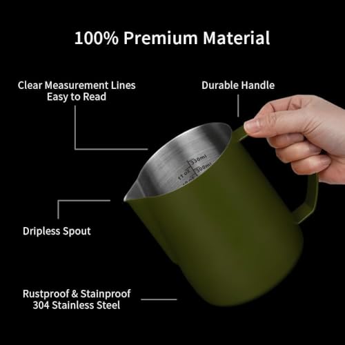 12oz Milk Frothing Pitcher Stainless Steel Espresso Steaming Jug