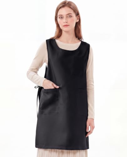 Unisex Cobbler Apron with 3 Deep Pockets Smock Vest Apron