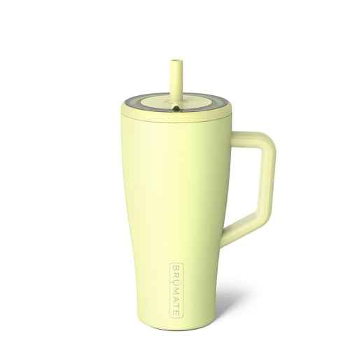 BrüMate Era 30 oz Tumbler with Handle & Straw | 100% Leakproof Insulated Water Bottle Tumbler with Lid & Flexible SoftSip Straw | Made of Stainless Steel | Cup Holder Friendly | 30oz (Prickly Pear)