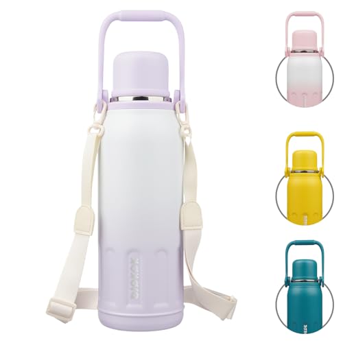 Stainless Steel Insulated Bottle with Handle & Strap