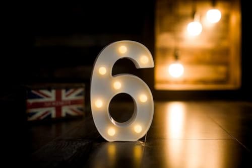 Rechargeable LED Letter Lights Sign Marquee Light Up Letters Sign for Night Light Wedding (6 Count)