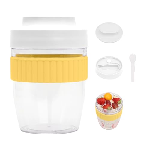 Breakfast to Go Cup with Lid and Folding Spoon for Oats Yogurt Fruit 20oz