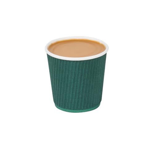 Ripple Wall Coffee Cups 500 Count 4 Ounce Insulated Forest Green Paper Cups