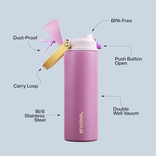 Insulated Water Bottle with Straw
