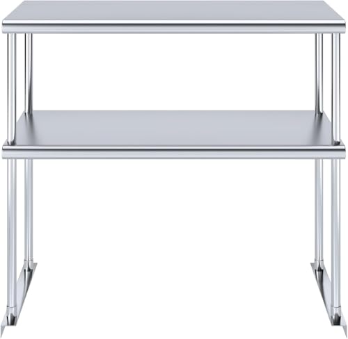 36" x 14" NSF Stainless Steel Double Overshelf