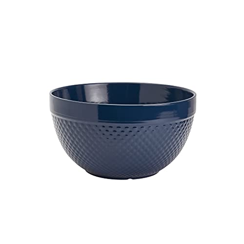 Tabletops Gallery Hobnail Style 4 Piece Blue Storm Stoneware Nesting Mixing Bowl Set for Baking and Cooking