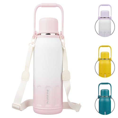 Stainless Steel Insulated Bottle with Handle & Strap