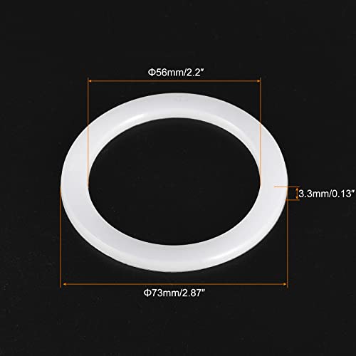 Gasket Seal Coffee Maker White Silicone Ring Replacement 56x73x3.3mm for 6 (5 Count)