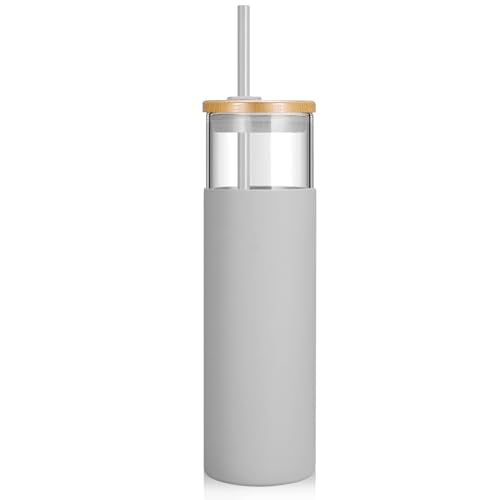 28 oz Glass Tumbler with Lids and Straws